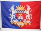 DRAPEAU BORDEAUX AVEC ARMES 150x90cm - DRAPEAU BORDELAIS AVEC ARMOIRIES 90 x 150
