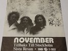 NOVEMBER - TILLBAKS TILL STOCKHOLM -  1971 SWEDISH HEAVY PROG 45