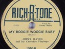 Country 78 JIMMY HAYES My Boogie Woogie Baby RICH-R-TONE HEAR