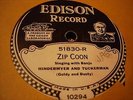 EDISON 51830 HINDERMYER & TUCKERMAN BANJO Zip Coon/Little Old Log Cabin