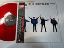 BEATLES HELP JAPAN ORIGINAL 1982  UK CUTTING LIMITED MONO RED COLOR VINYL W/OBI