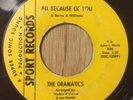 THE DRAMATICS northern soul 45 All Because Of You / Haven't Got Love   Sport
