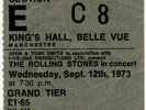Rolling Stones King's Hall, Belle Vue, Manchester 12/9/73 Ticket