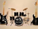 Mini LIVE stage PINK FLOYD GUITARS DRUM SET Gilmour chitarra guitar miniature