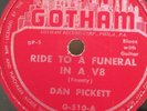 GUITAR BLUES 78rpm DAN PICKETT (slide..) Ride to Yr Funeral... Gotham 510  E+