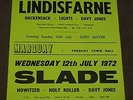 Slade/Lindisfarne/Hackensack 1972 Concert Poster
