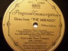 Victor Program Transcription 2-Lot (L-24005-6) Civic Light Opera Co. The Mikado