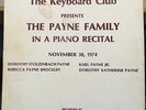 THE PAYNE FAMILY in a piano recital 2 LP VG+ Private USA Classical RARE 1974