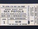 Sex Pistols The Agora USA Gig Ticket 1978 Complete No.0171 + COA Punk PIL