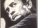 Original Acrylic Painting Of The Man in Black, Johnny Cash On Canvas