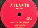 Billy Wright Man's Brand Boogie / Beg-A-Dog RARE Blues R&B 78 Record on Atlanta