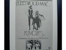 FLEETWOOD MAC+Rumours+POSTER+AD+FRAMED+RARE ORIGINAL 1977+EXPRESS GLOBAL SHIP