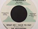 The Mustangers 60s Soul 45 on Piedmont   What Do I Have To Pay   Hear it
