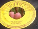 Elvis Sun Records 45 rpm  That's Alright & Blue Moon of Kentucky PUSH MARKS