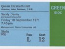 Original Sandy Denny Ticket Stub Queen Elizabeth Hall, London 10th Sept 1971