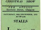 Sensational Alex Harvey Band Apollo, Glasgow 20/12/75 Ticket