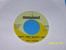 DOLLY PARTON : MONUMENT 45 (NM) RARE: HAPPY HAPPY BIRTHDAY BABY