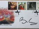 BRIAN MAY & PHIL COLLINS signed FDC - with Phil Collins self doodle