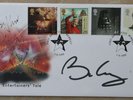 PHIL COLLINS & BRIAN MAY signed FDC - with Phil Collins self doodle