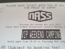 NASS V.I.P camping ticket 6th-9th July