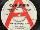 GENE VINCENT Where Have You Been.../Temptation Baby (Joe Meek) DEMO Columbia UK