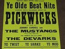 Pickwicks/Johnny Cordell & Mustangs/Devarks 1964 Concert Poster