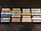 VTG 8-Track Carry Storage Case w/24 Tapes Dolly Parton, Truckin, Tammy Wynette