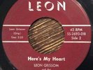 Leon Grissom & The Roulettes, Here's My Heart 45, RARE County Bopper LEON Wis.