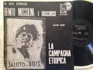 Benito Mussolini: I Discorsi - Volume Primo - La Campagna Etiopica - LP