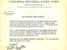 TONY BENNETT--PROMO ONLY TITLE SLEEVE + RED VINYL 45--(WHEN JOANNA LOVED ME)-PS