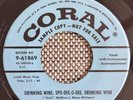 RARE ROCKABILLY 45 rpm JOHNNY BURNETTE on CORAL PROMO lb Drinking Wine Spodee NM