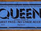 QUEEN NEWS OF THE WORLD 1978 TOUR ORIGINAL UNUSED BACKSTAGE GUEST PASS BLUE