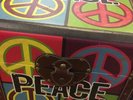 Vintage Hippie Peace Sign Record Holder Box