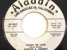MARVIN AND JOHNNY RARE ALADDIN PROMO 45 VALLEY OF LOVE/IT'S CHRISTMAS TIME