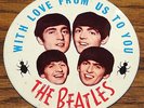 THE BEATLES WITH LOVE FROM US TO YOU OFFICIAL BOURNE NEMS METAL PIN BUTTON BADGE