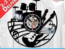 Music Instruments Notes Jazz Rock Musician Vinyl Record Wall Clock Best Gifts
