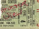 Led Zeppelin 1975 US Concert Ticket stub. VG+ Condition.