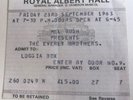 The Everly Brothers - UK Concert Ticket Stub 1983, Royal Albert Hall