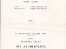 Opera Programme 1935 Fritz Busch Glyndebourne Die Zauberflöte Ivar Andresen