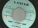 ROCKABILLY bw/ TEEN-DON FRENCH- GOLDILOCKS / LONELY SATURDAY  -HEAR -1959 LANCER