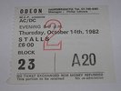 AC/DC - Vintage Ticket, Hammersmith 1982 FRONT ROW FREE UK POST Nice