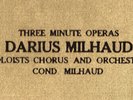 145gg.  Darius Milhaud - Thre Minute Operas (Milhaud) - Gramophone Shop 137