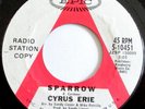 CYRUS ERIE GARAGE-PSYCH 45 SPARROW/GET THE MESSAGE ERIC CARMEN (RASPBERRIES)