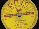 Johnny Cash SUN 241 1956 Rockabilly 78 Get Rhythm / I Walk The Line HEAR (G+)