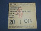 MOTORHEAD.TICKET.HAMMERSMITH ODEON.NOV 29TH 1980.IN EXCELLENT CONDITION