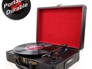 GoJiaJie vinyl record player Turntable with Built in Speakers Support Headphone