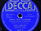 Judy Garland Over the Rainbow Rare 78 Low-End Copy VG- Female Vocal Decca 2672