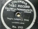 1901 1902 George W. Johnson Negro Laughing Song #210 Columbia Record 1 sided 78