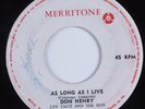 Reggae 45 DON HENRY As Long As I Live MERRITONE HEAR
