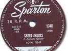 ROYAL TEENS Rock'n Roll 78 RPM Record. Short Shorts b/w Planet Rock